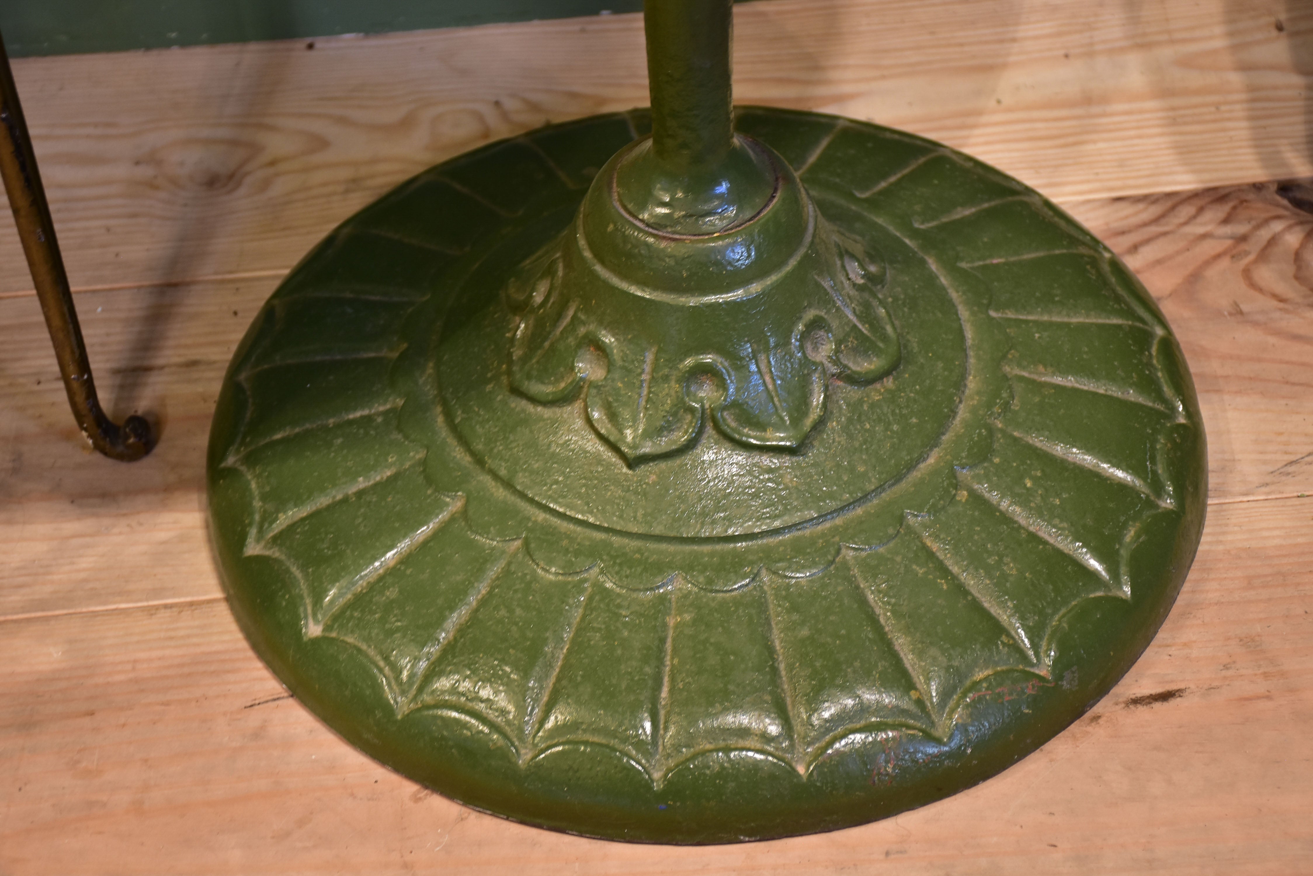 Round French bistro table with marble top