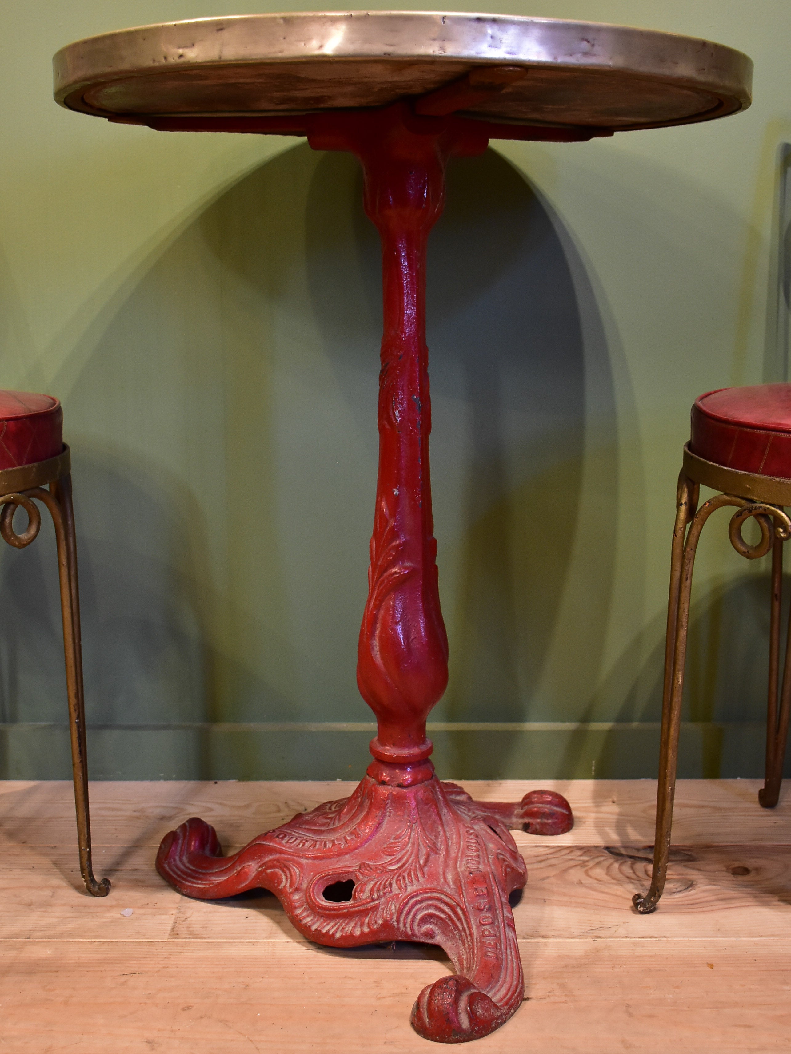 Art Nouveau bistro table with mosaic top