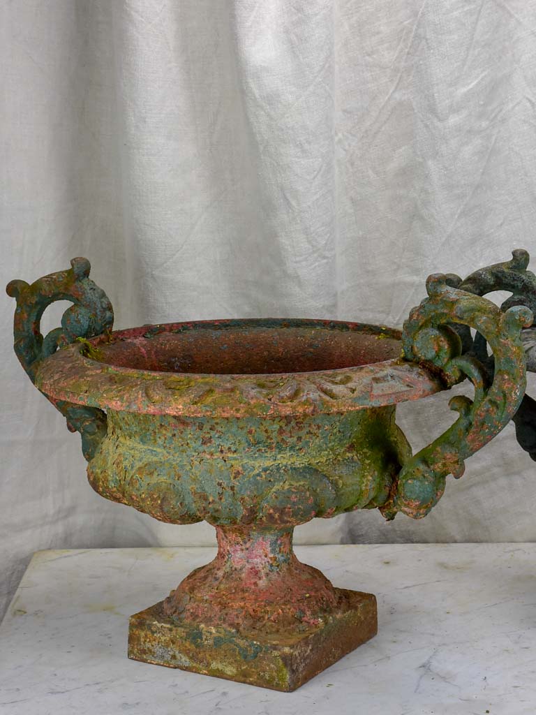 Pair of late 19th Century French Medici urns with large decorative handles