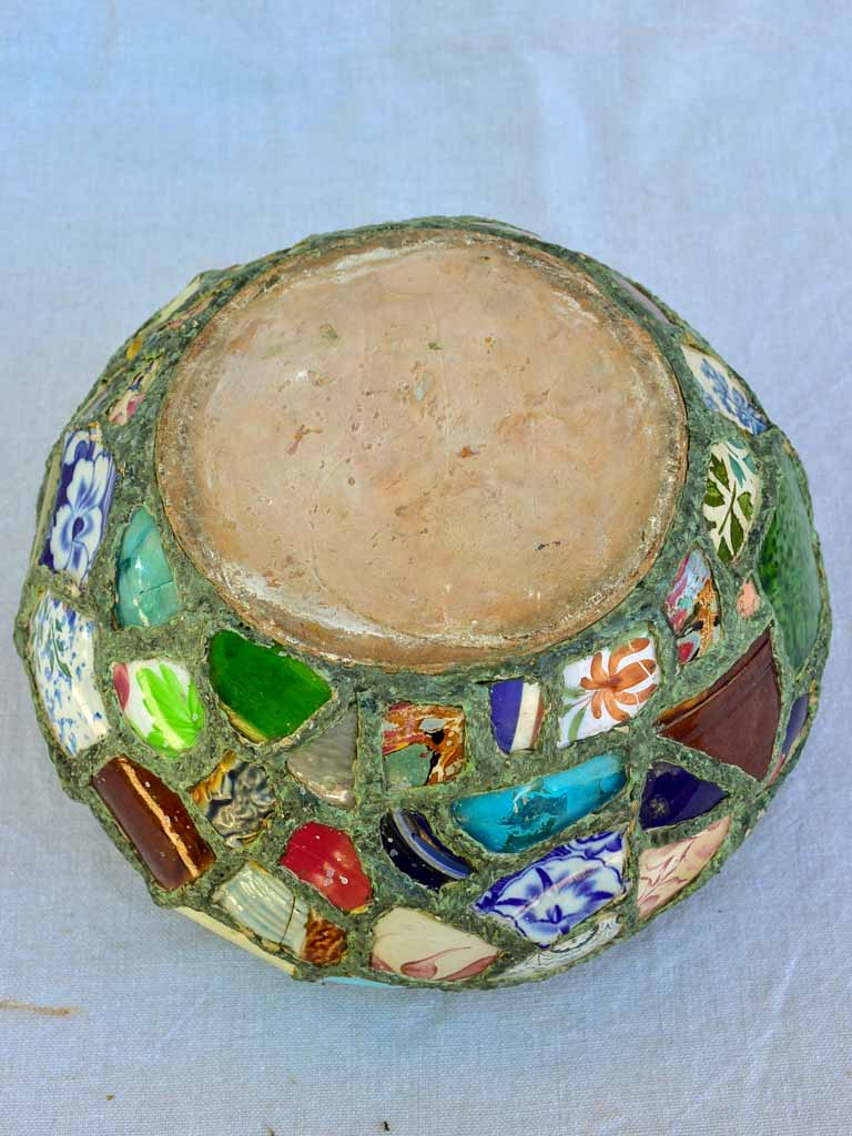 1920's pot plant holder - mosaic 12¼"