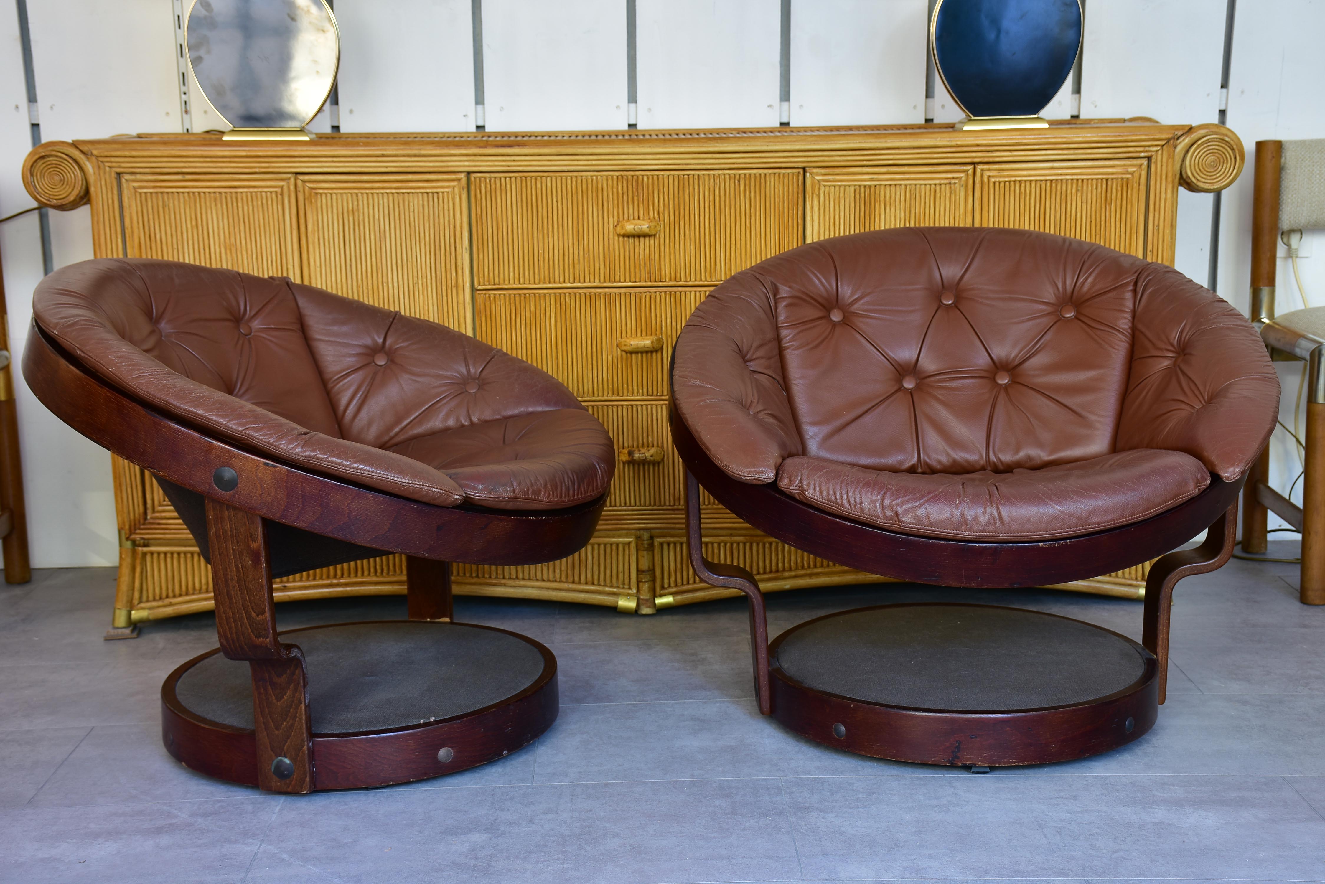 Pair of vintage Convair swivel lounge chairs