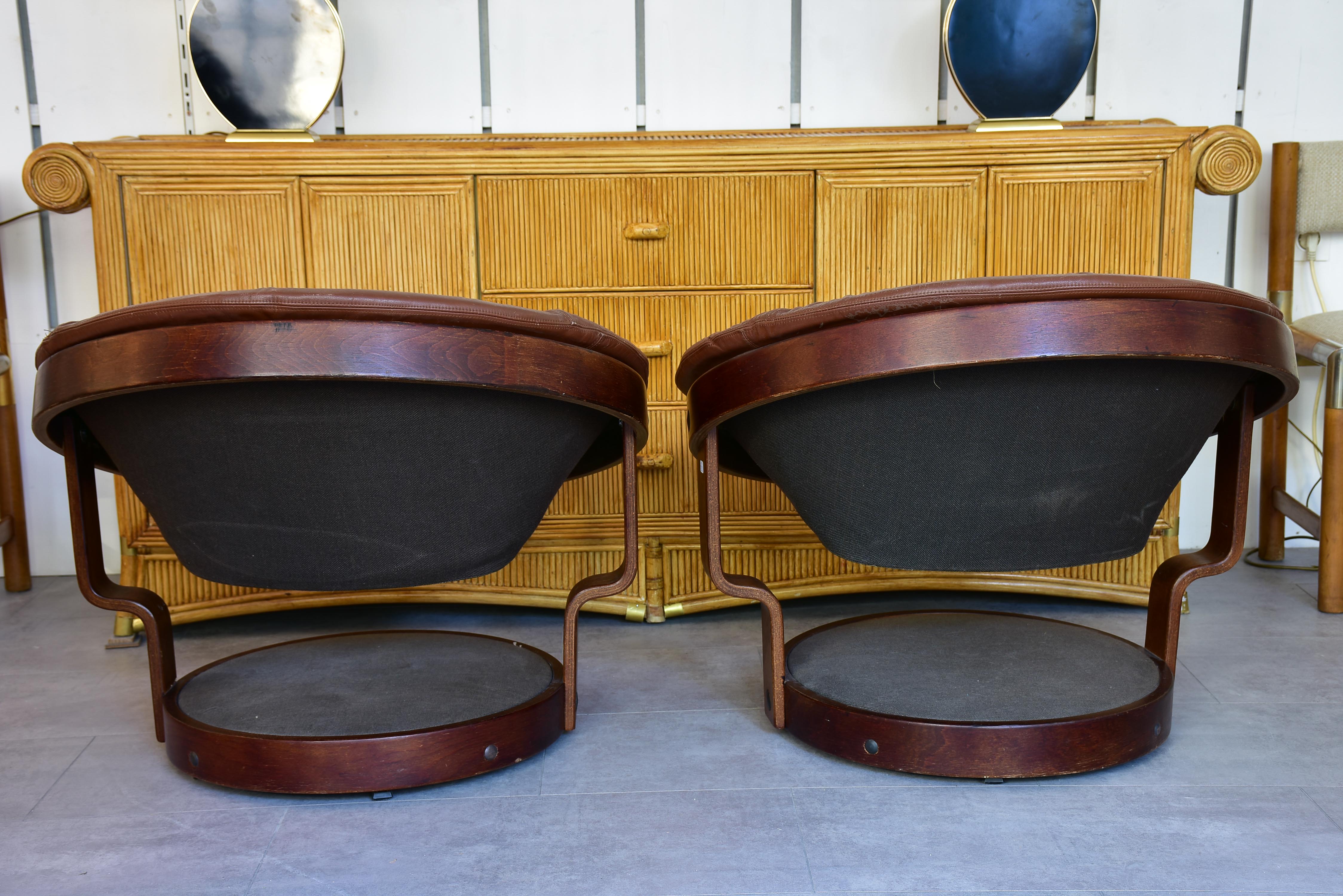 Pair of vintage Convair swivel lounge chairs