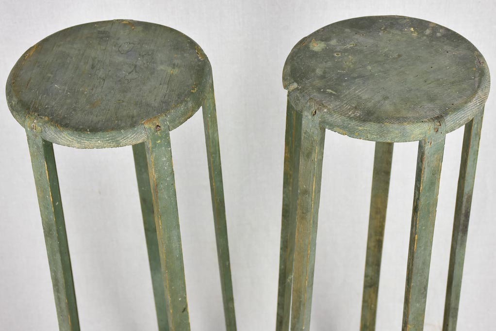 Pair of Napoleon III pedestals with green patina 31½"