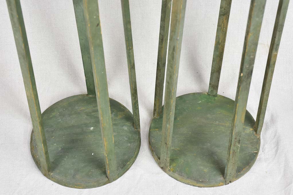 Pair of Napoleon III pedestals with green patina 31½"