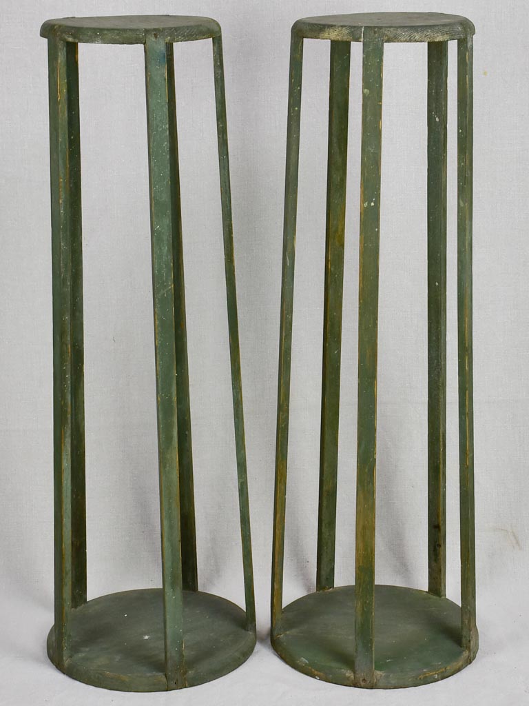 Pair of Napoleon III pedestals with green patina 31½"