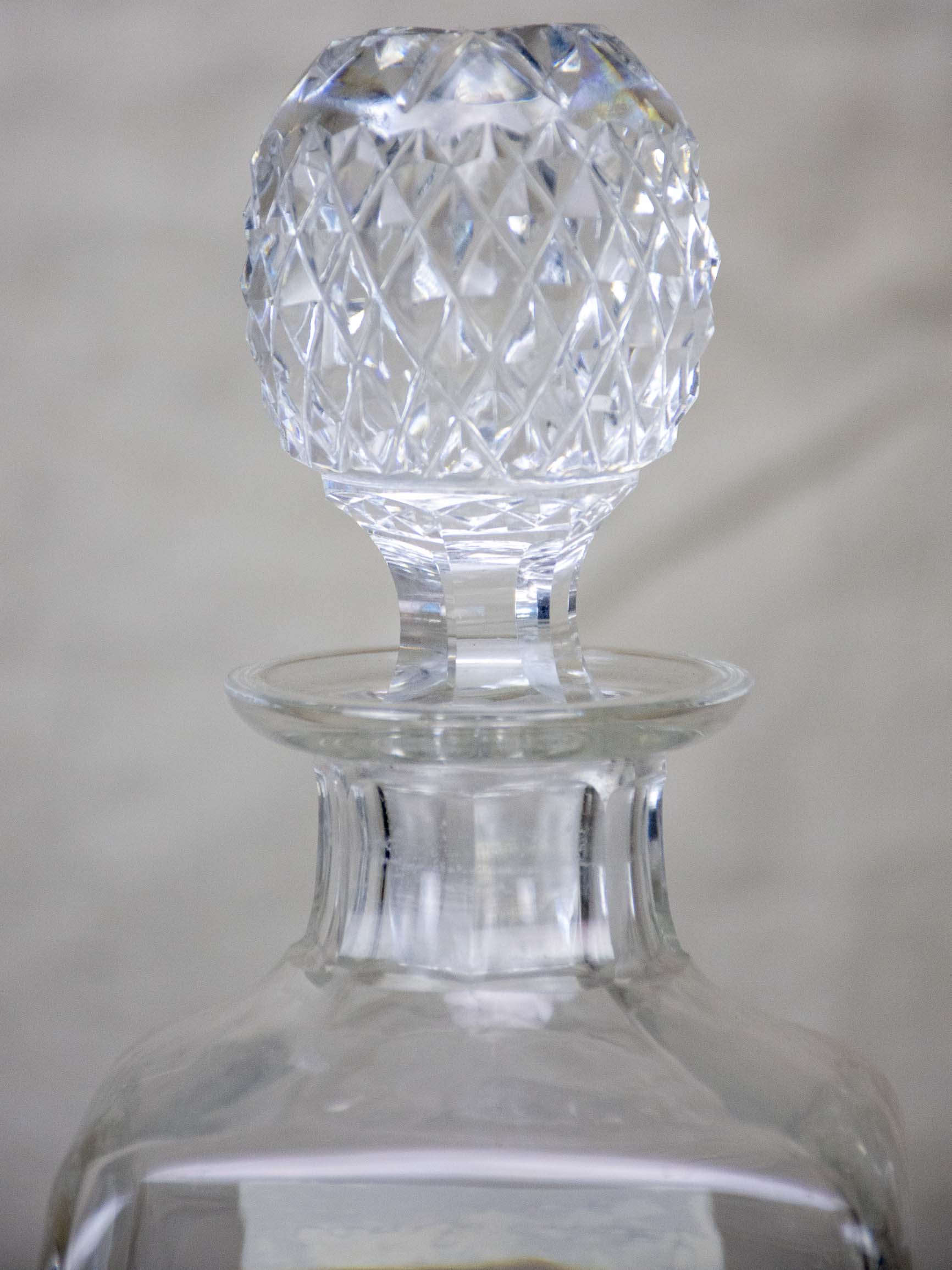 Antique French crystal whisky decanter