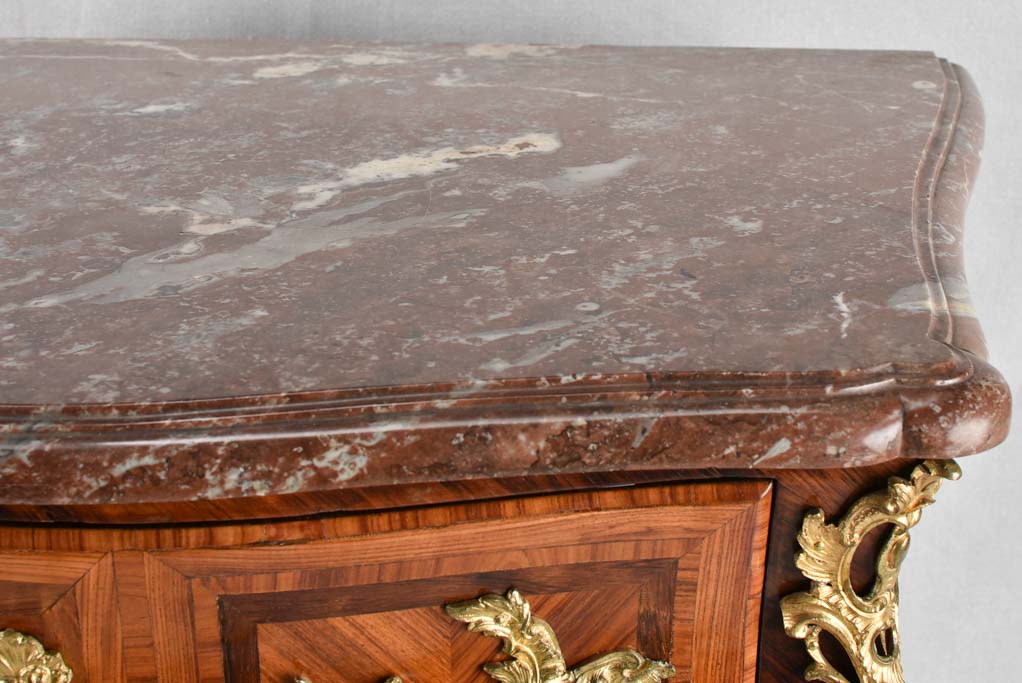 18th century 2 drawer commode with red marble