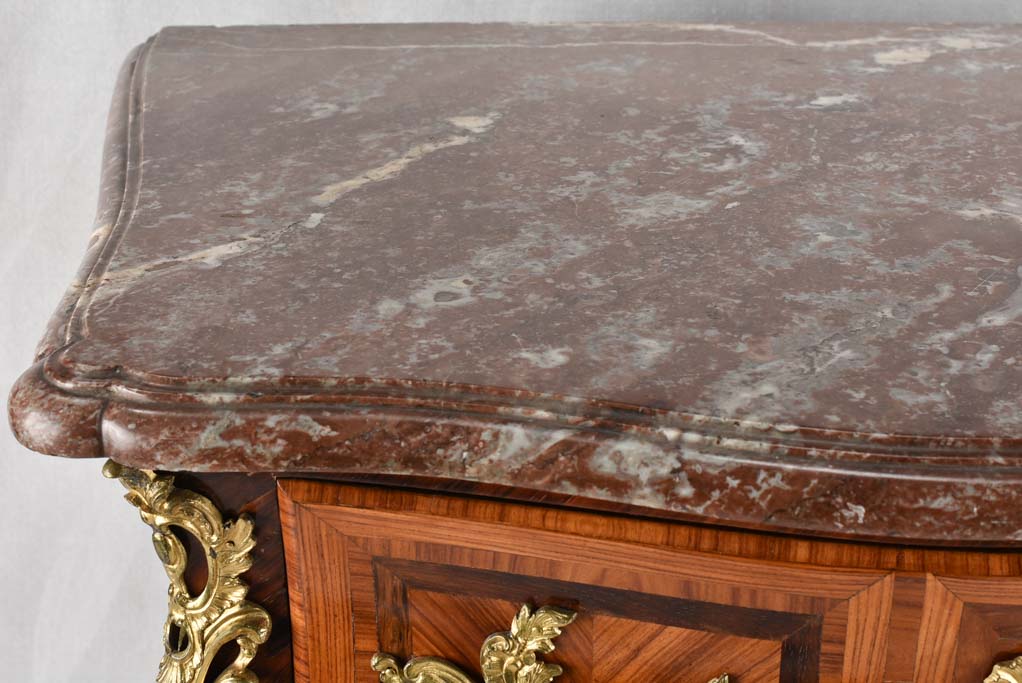 18th century 2 drawer commode with red marble