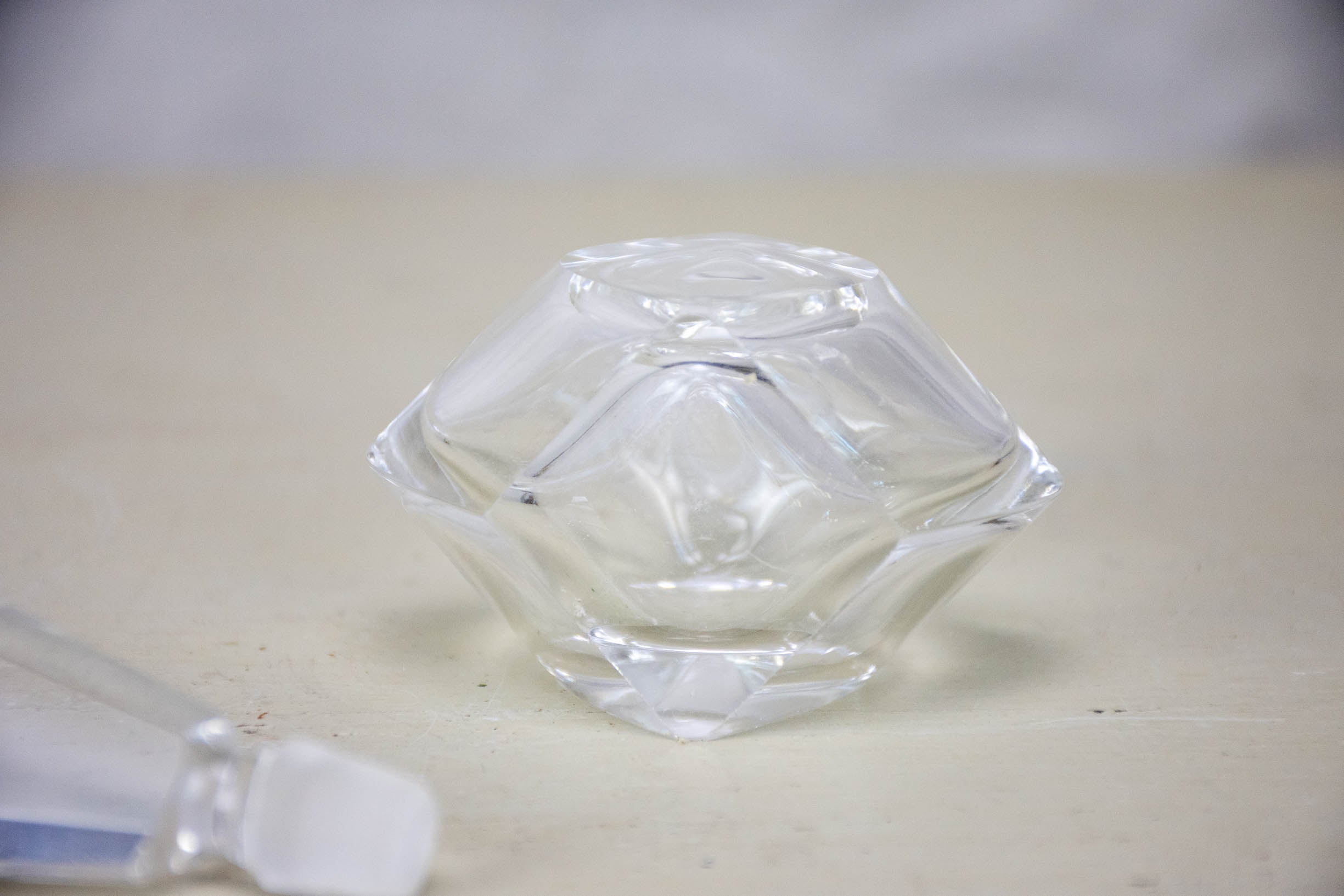 Aged French glassware perfume accessory