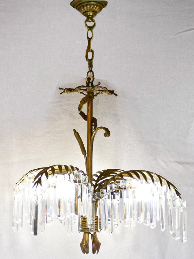 1930s palm chandelier 22" diameter