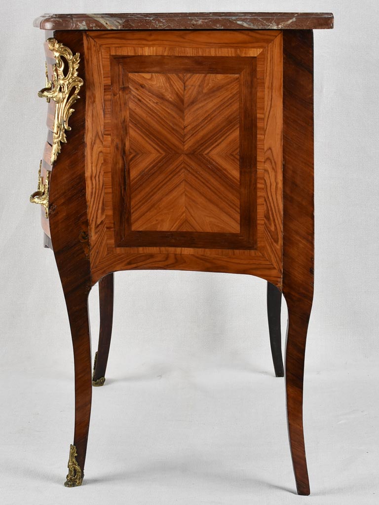 18th century 2 drawer commode with red marble