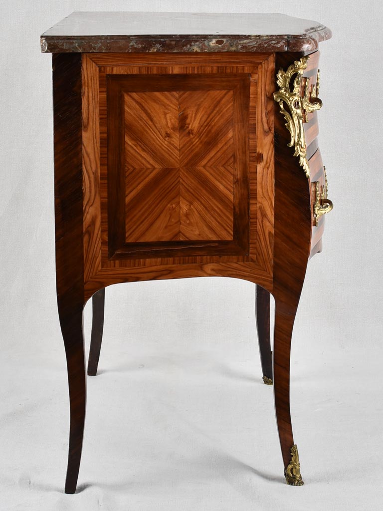 18th century 2 drawer commode with red marble