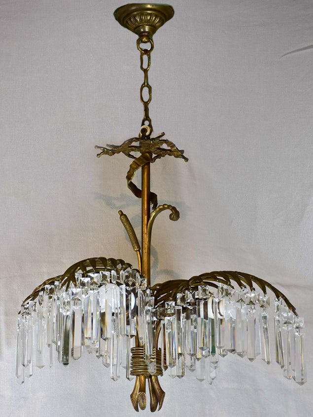 1930s palm chandelier 22" diameter