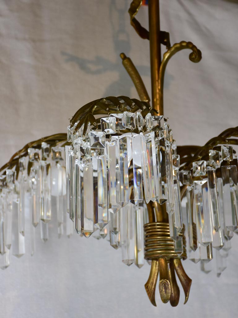 1930s palm chandelier 22" diameter