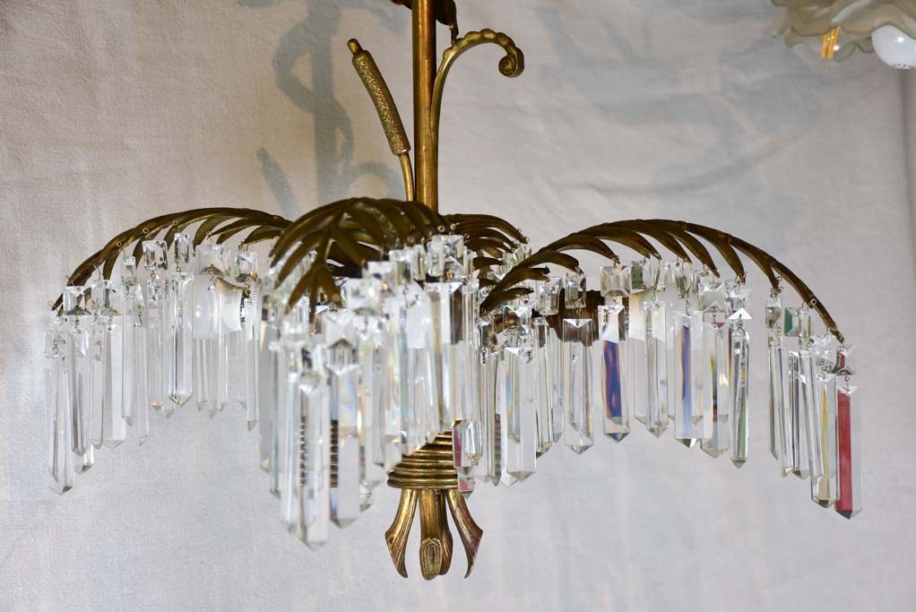 1930s palm chandelier 22" diameter