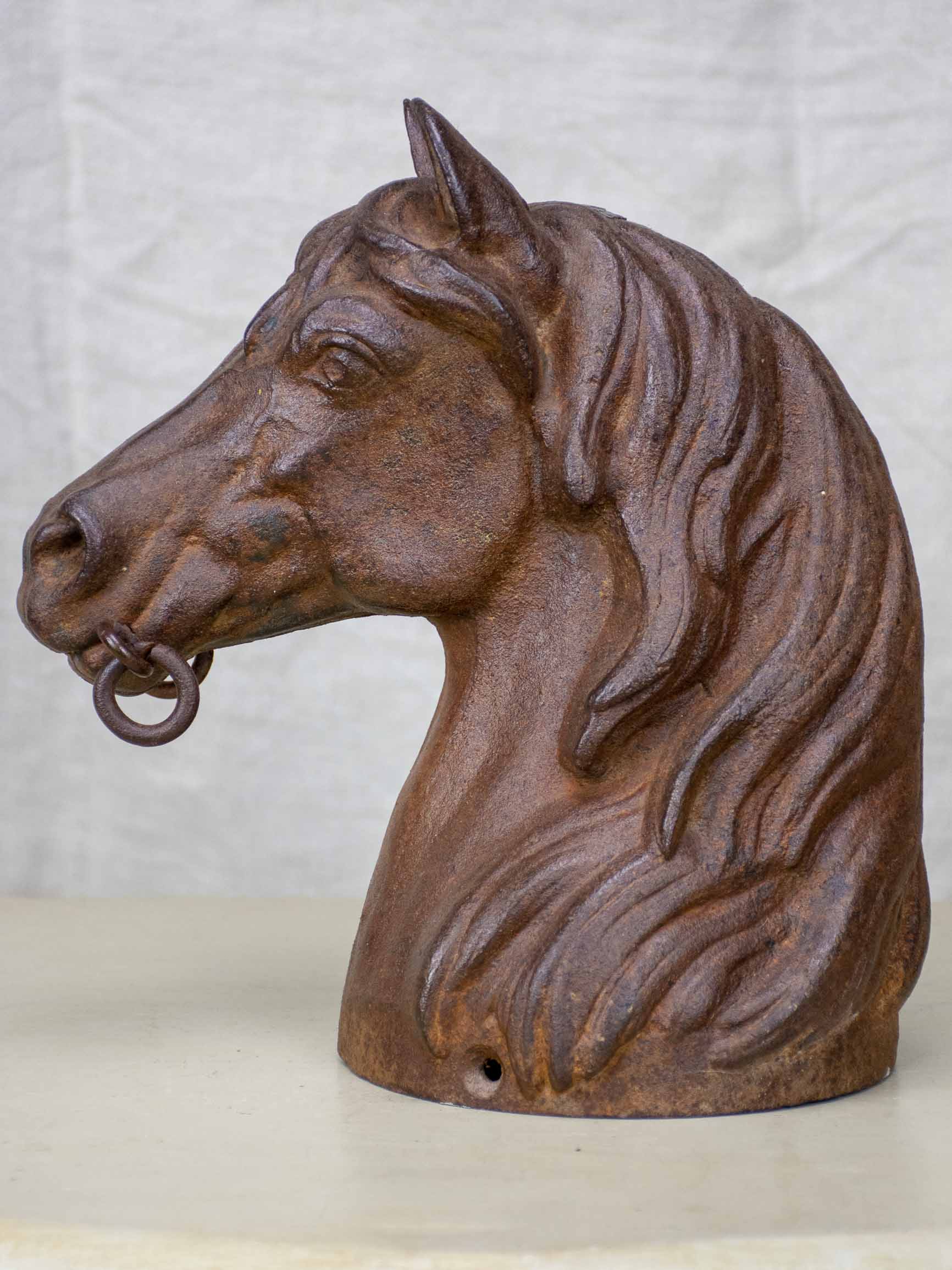 Antique French horse head - cast iron