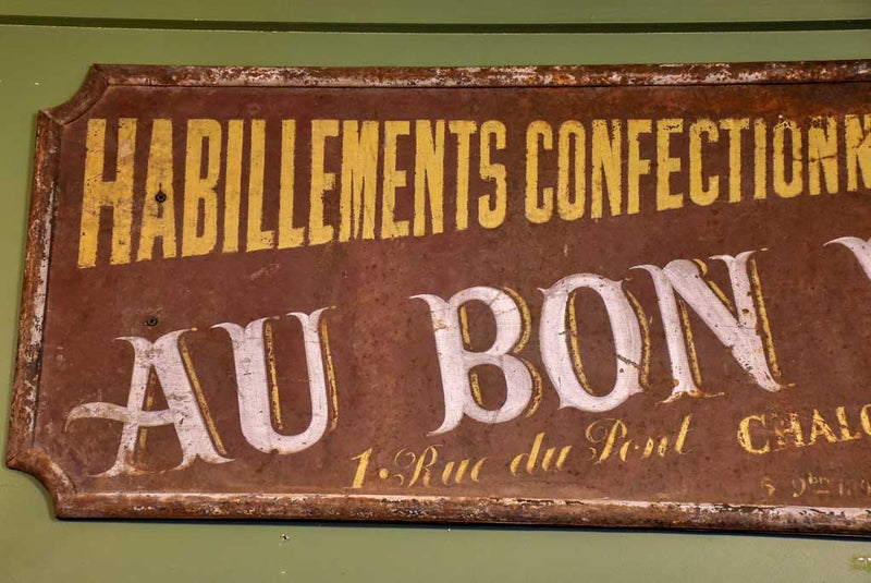 Large rustic antique French sign