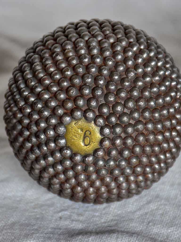 Collection of three antique French petanque balls