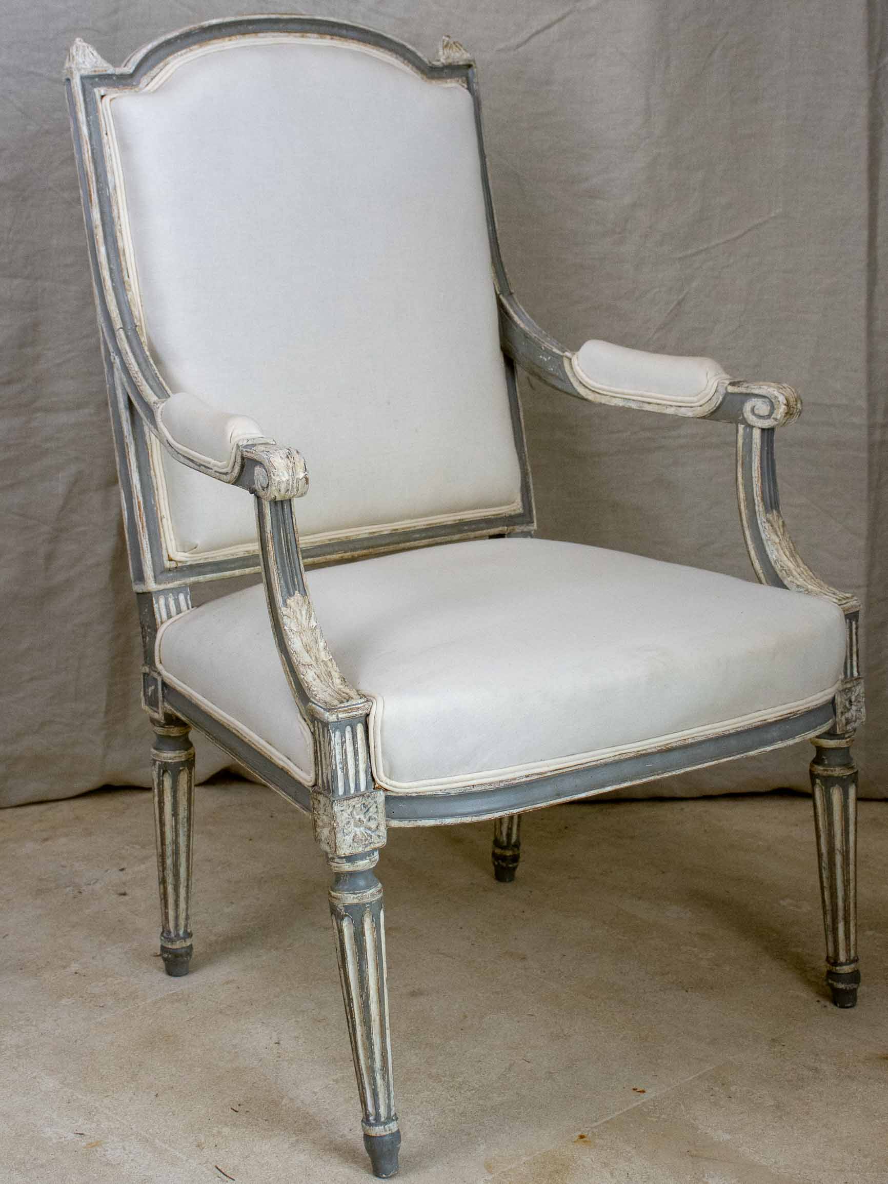 Pair of antique French Louis XVI armchairs