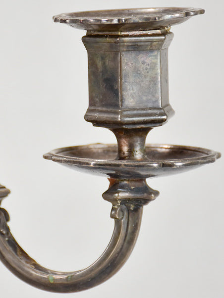 Pair of antique French candlesticks with four branches 15"