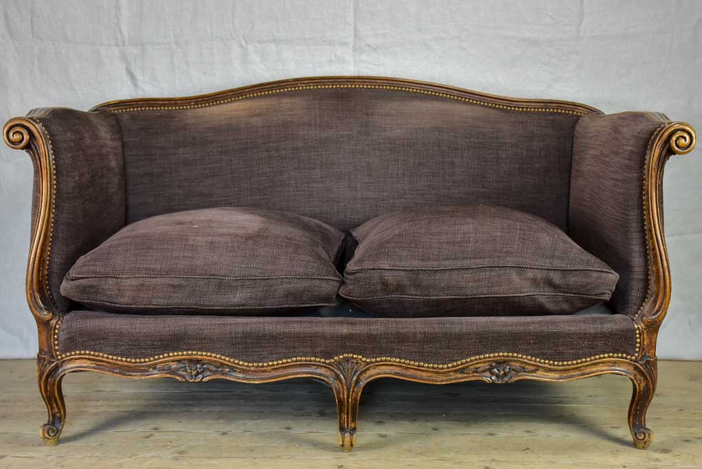 Deep antique French Louis XV sofa - two seat