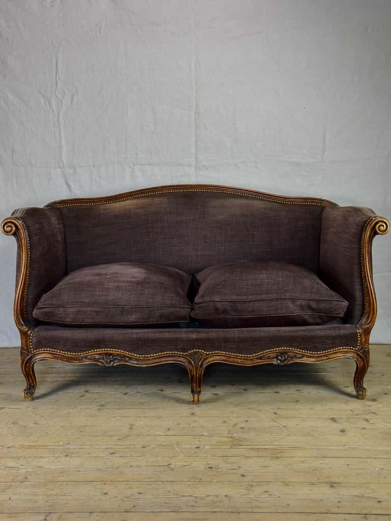 Deep antique French Louis XV sofa - two seat