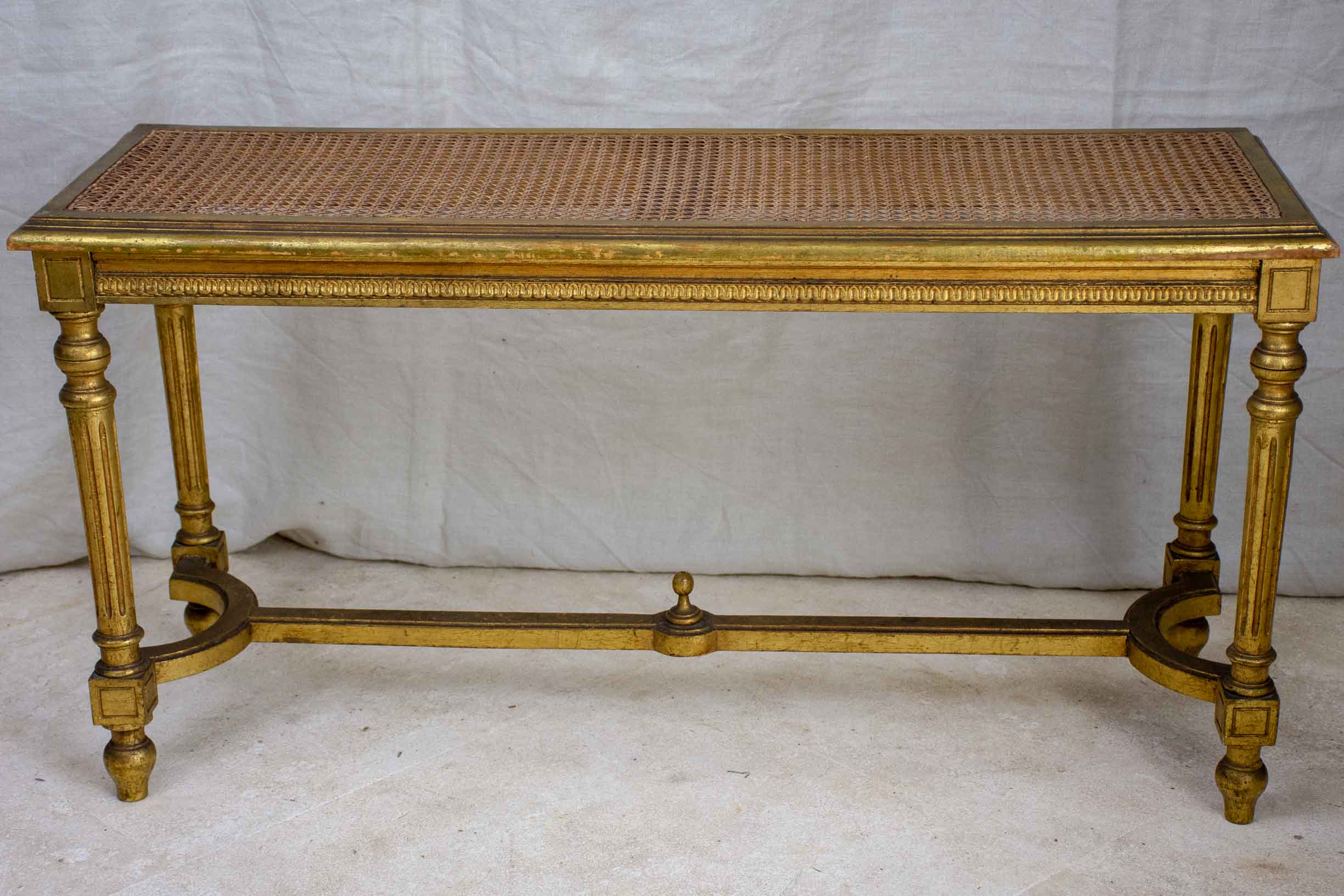 Late 19th Century Louis XVI cane bench