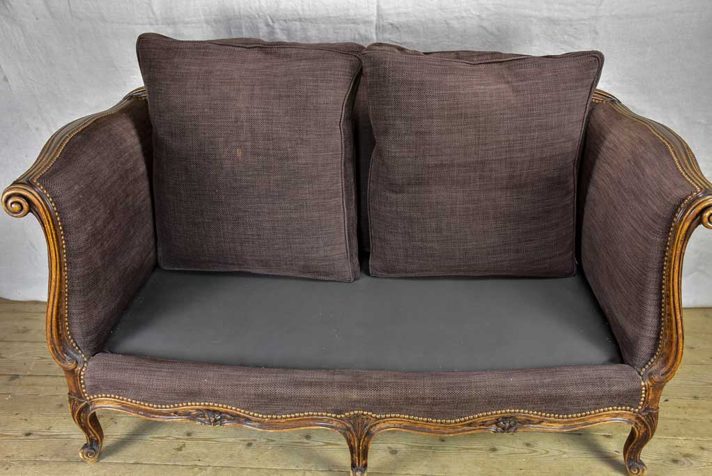 Deep antique French Louis XV sofa - two seat