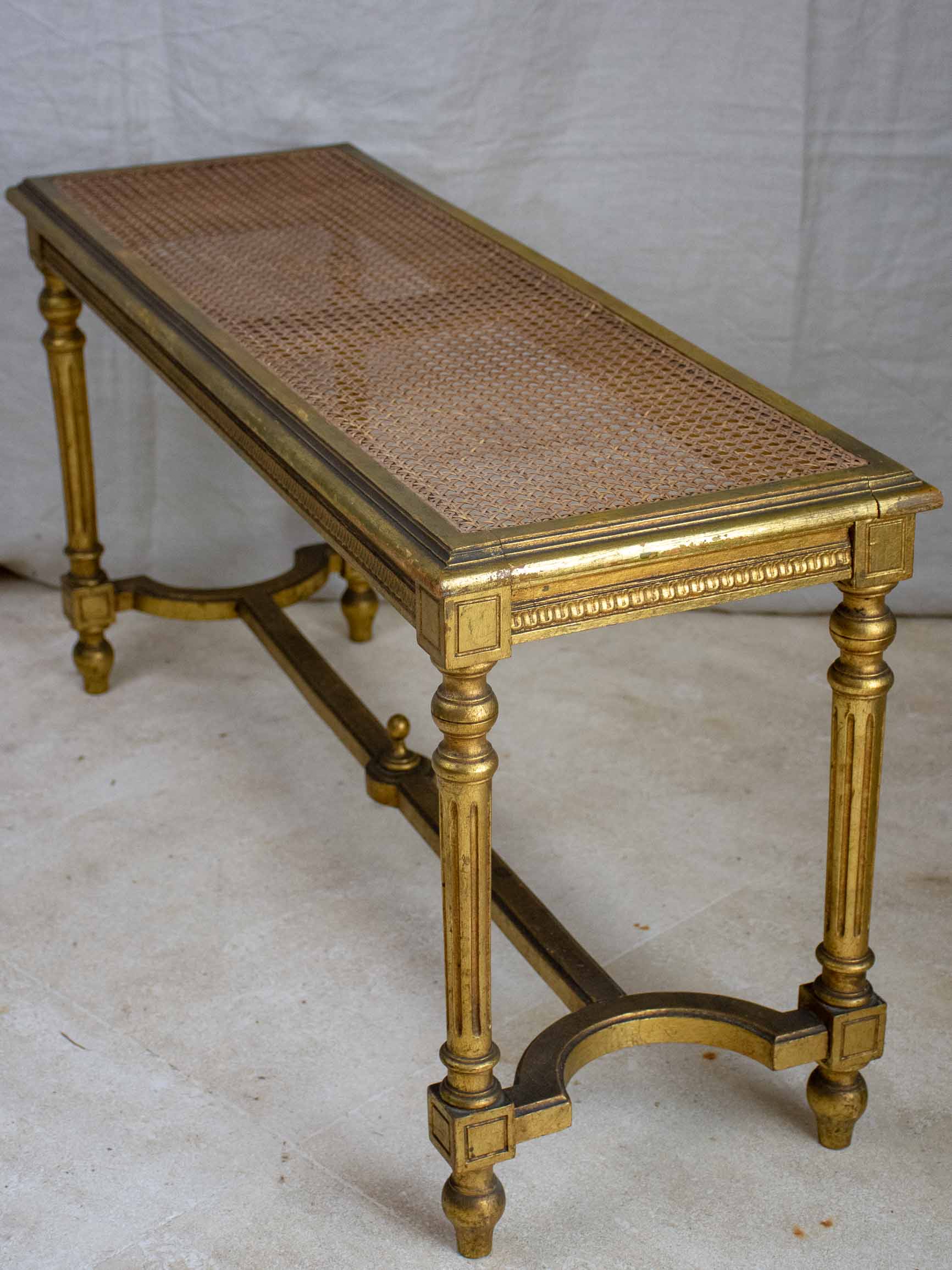 Late 19th Century Louis XVI cane bench