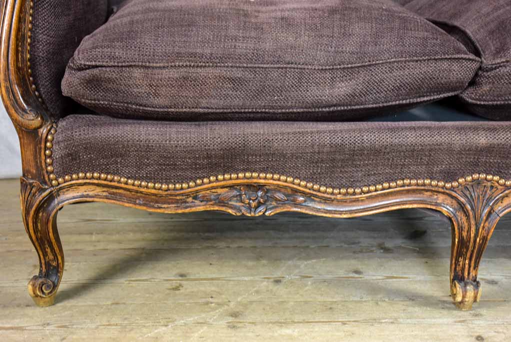 Deep antique French Louis XV sofa - two seat