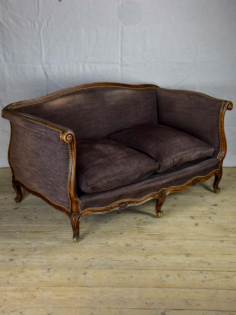 Deep antique French Louis XV sofa - two seat