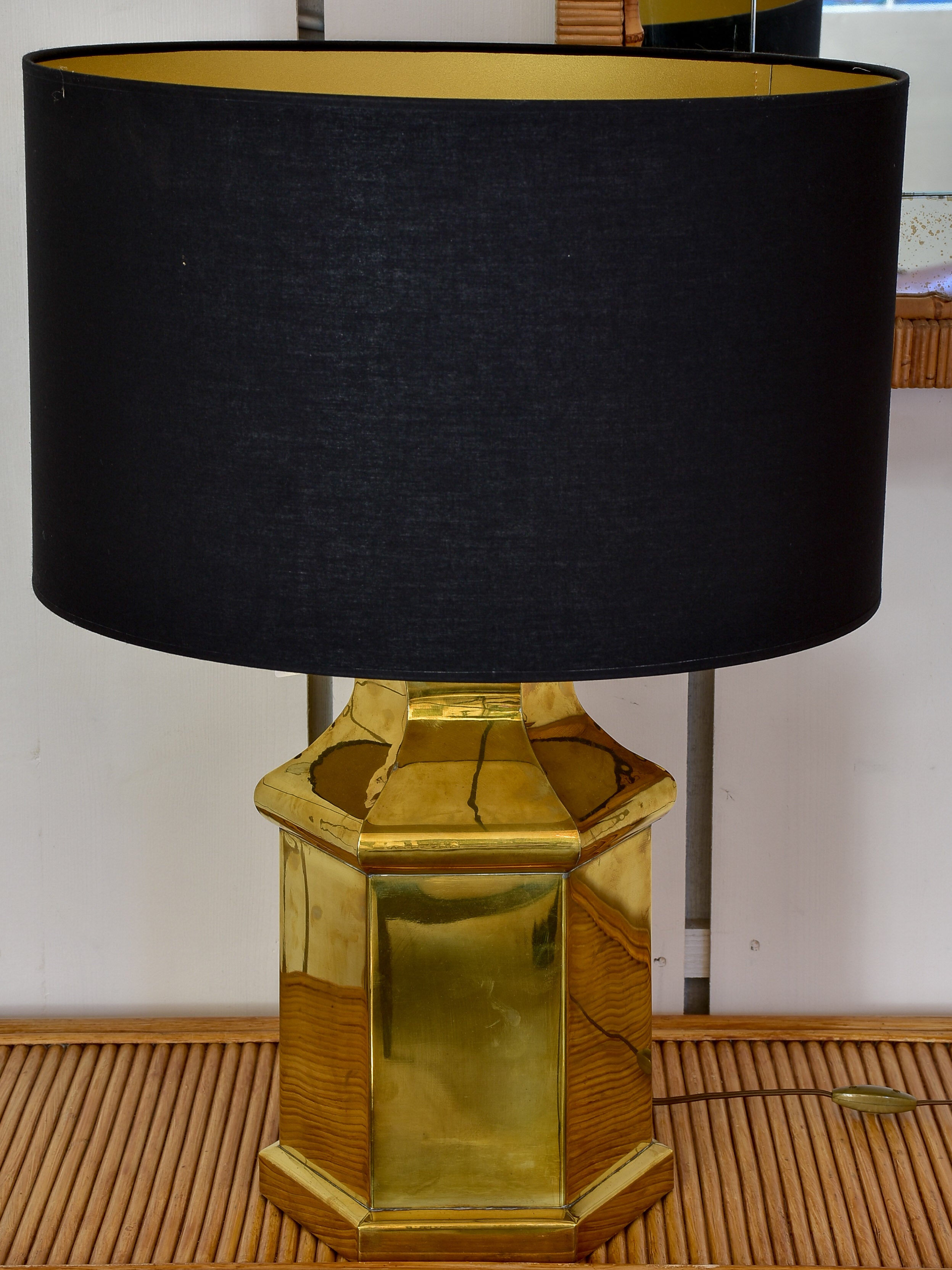 Pair of vintage French table lamps - gold and black