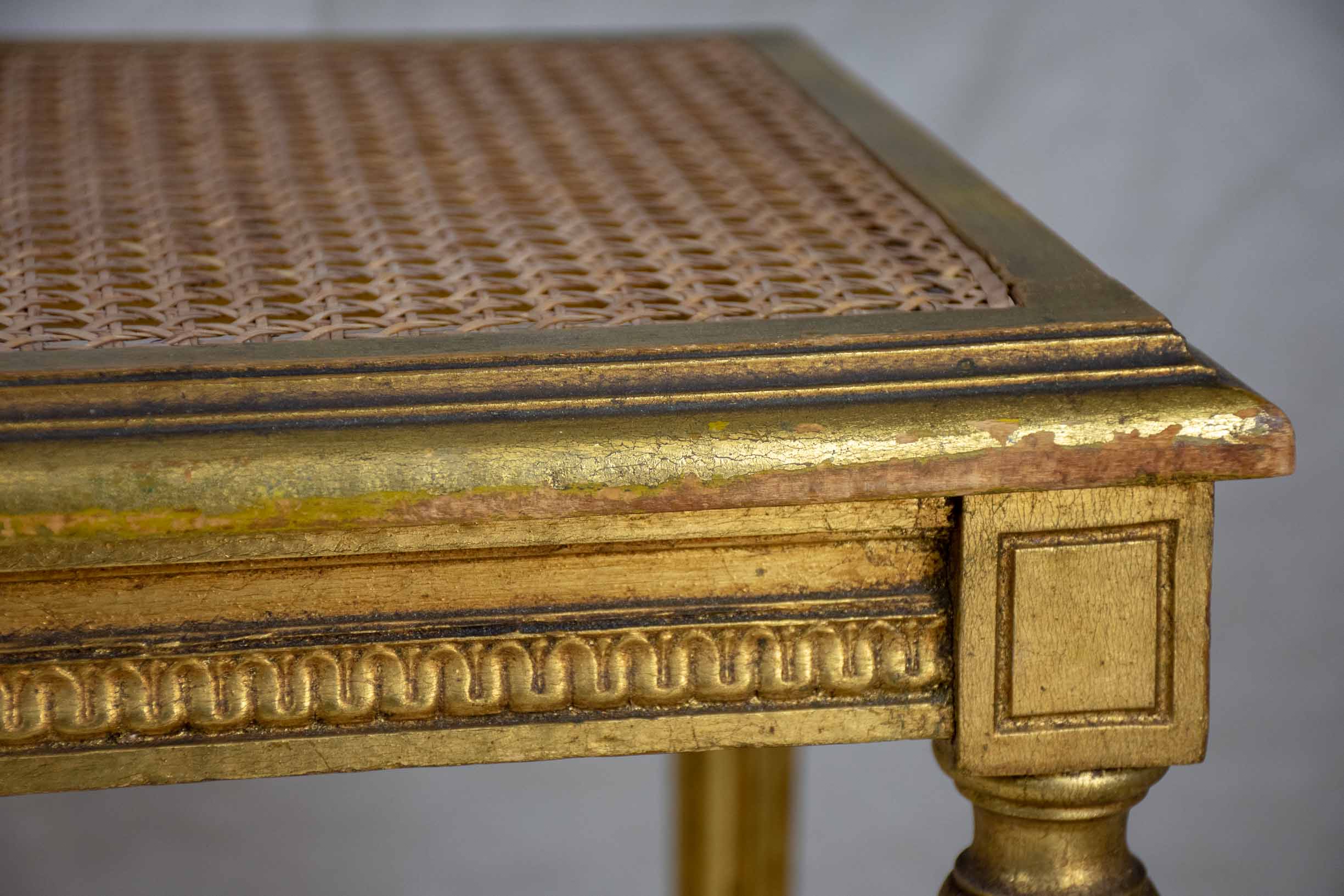 Late 19th Century Louis XVI cane bench