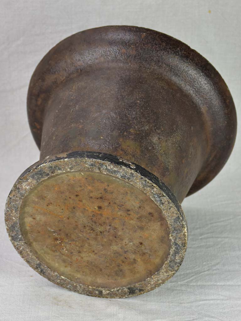 19th century French cast iron pharmacy mortar 11½"