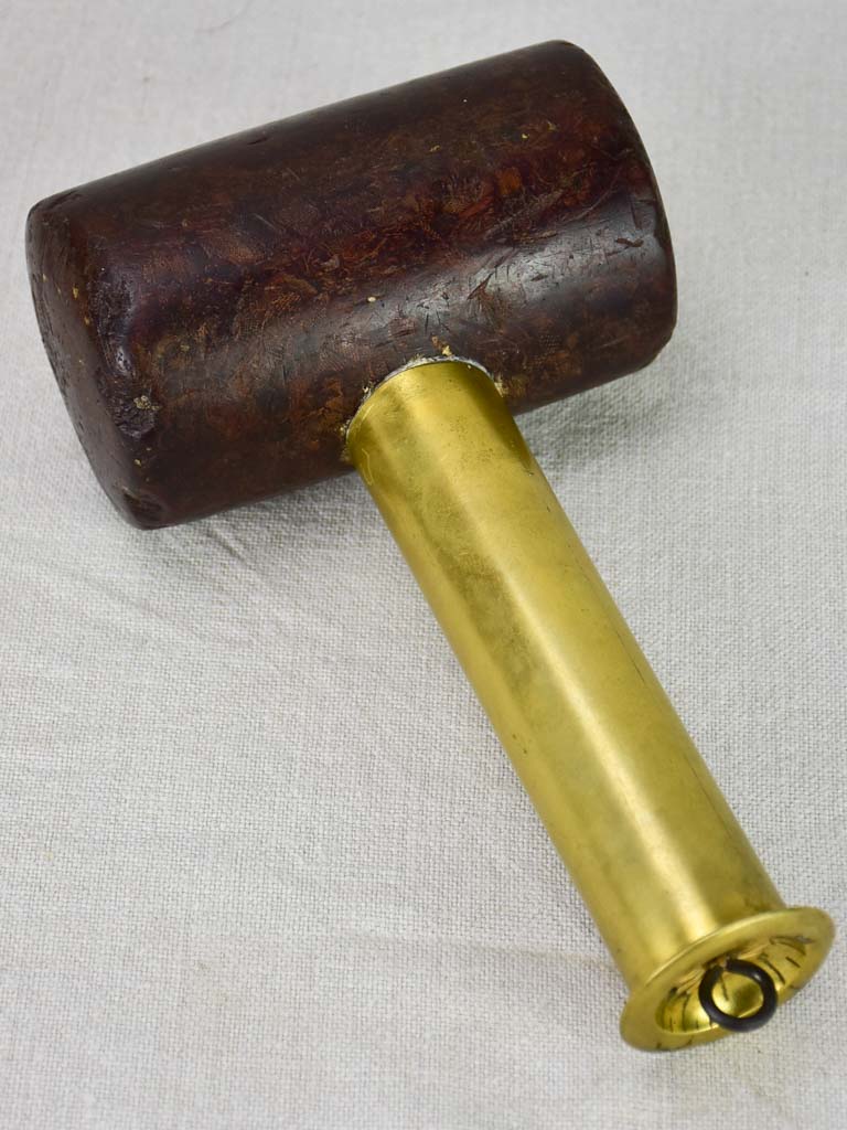 19th century French mallet for softening leather 9"