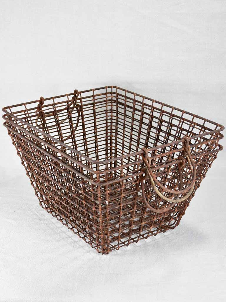 Collection of three antique French oyster baskets