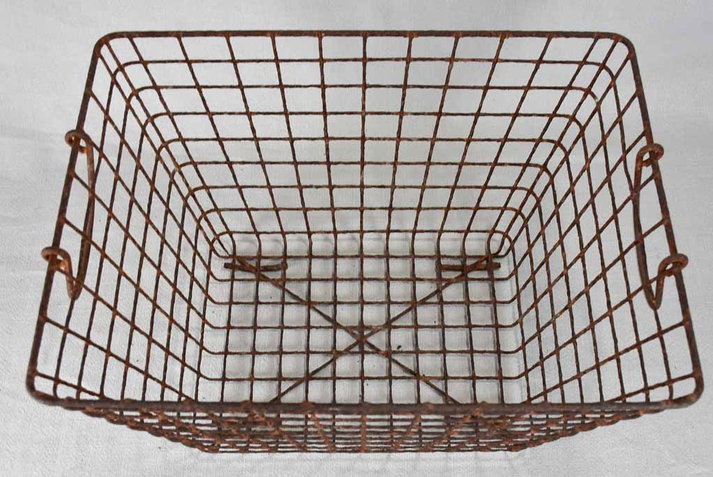 Collection of three antique French oyster baskets