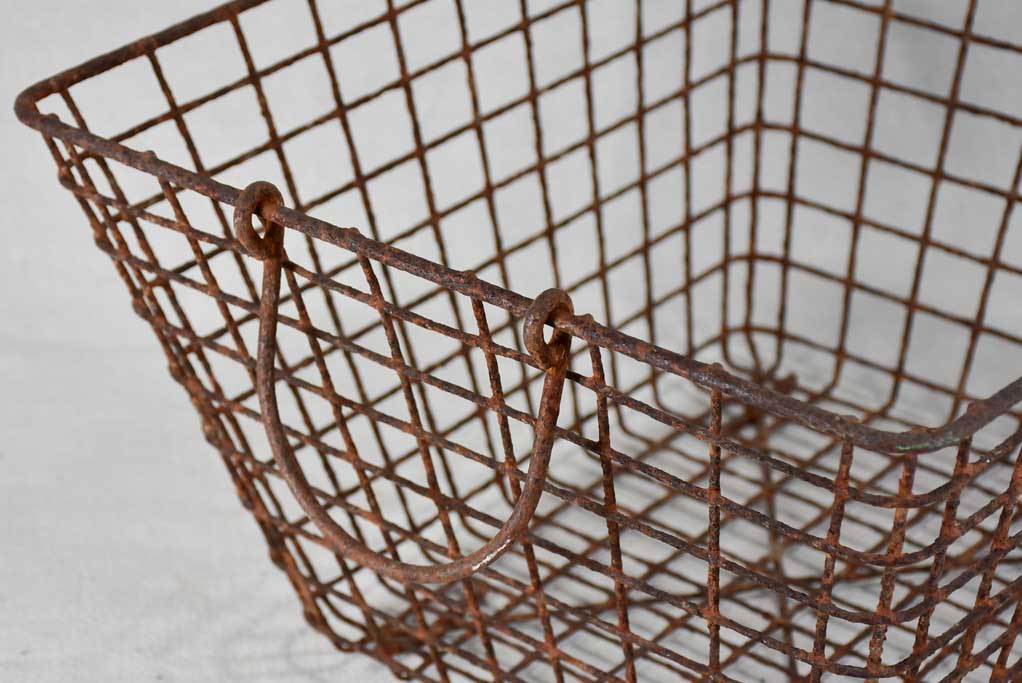 Collection of three antique French oyster baskets