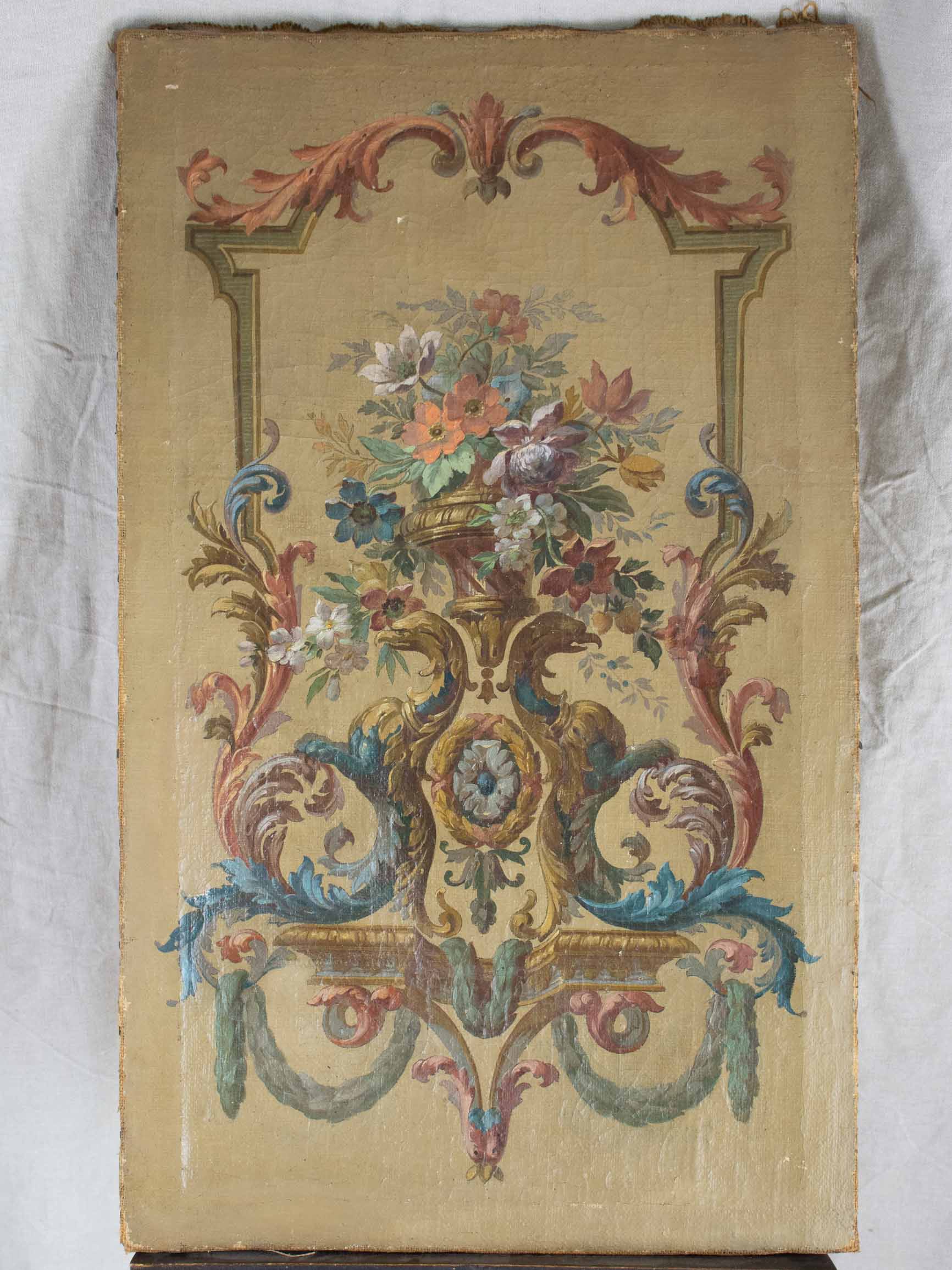 18th Century floral painting from a theater 19¼'' x 32”