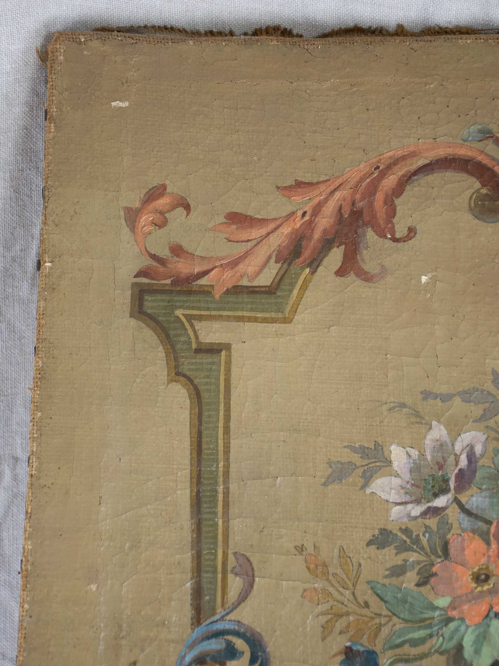 18th Century floral painting from a theater 19¼'' x 32”