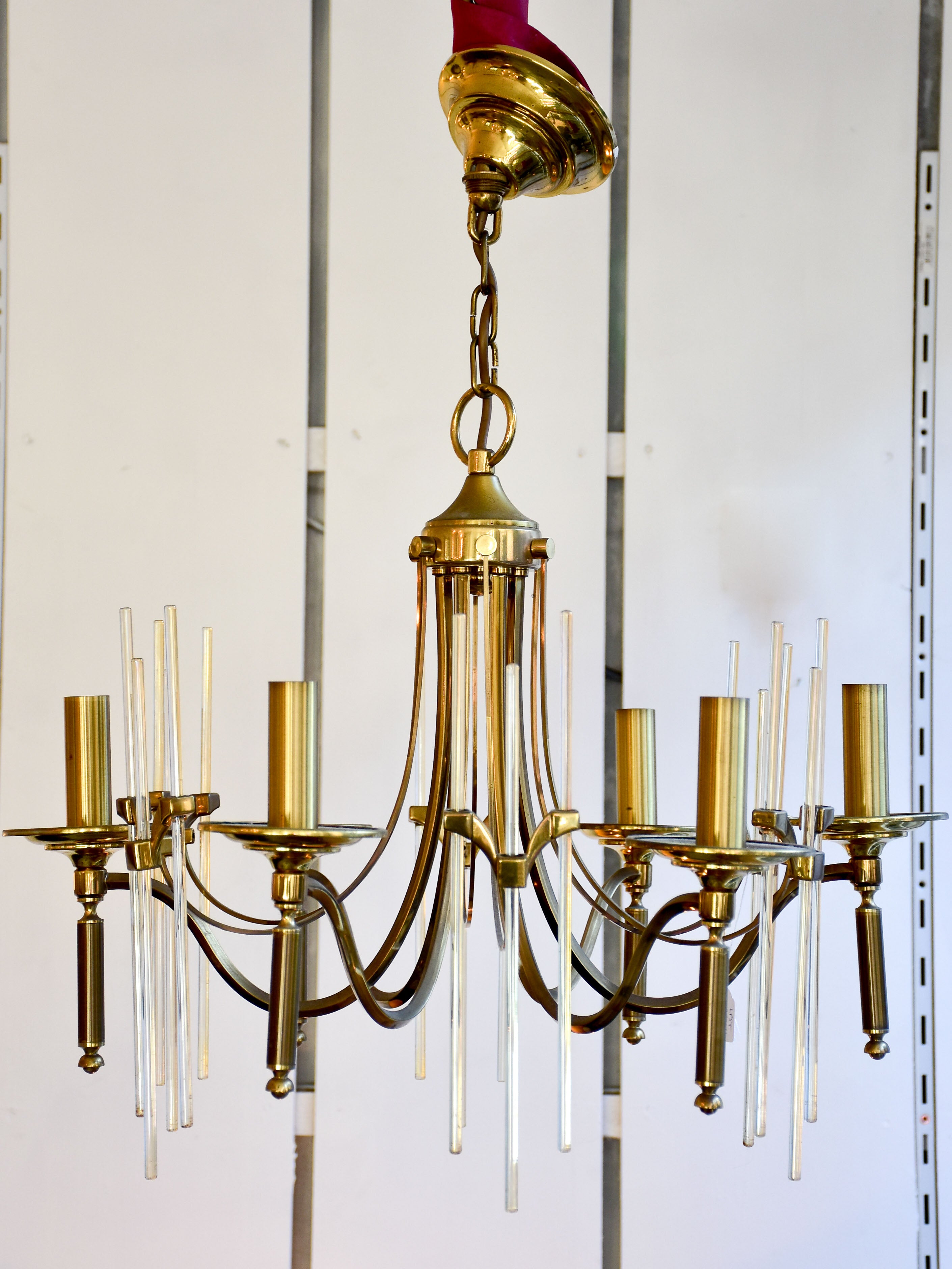 Vintage Italian Sciolari six arm chandelier