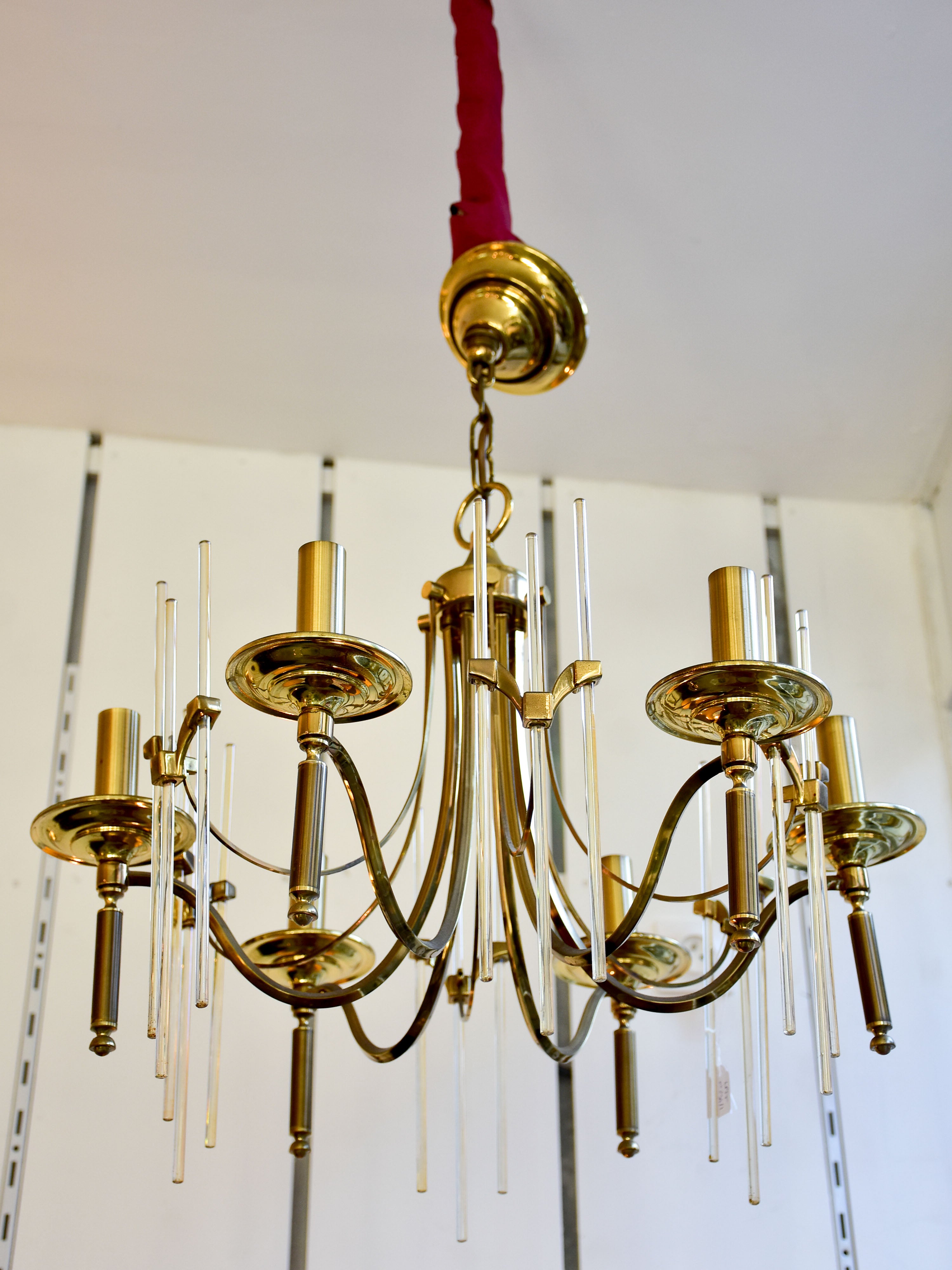 Vintage Italian Sciolari six arm chandelier