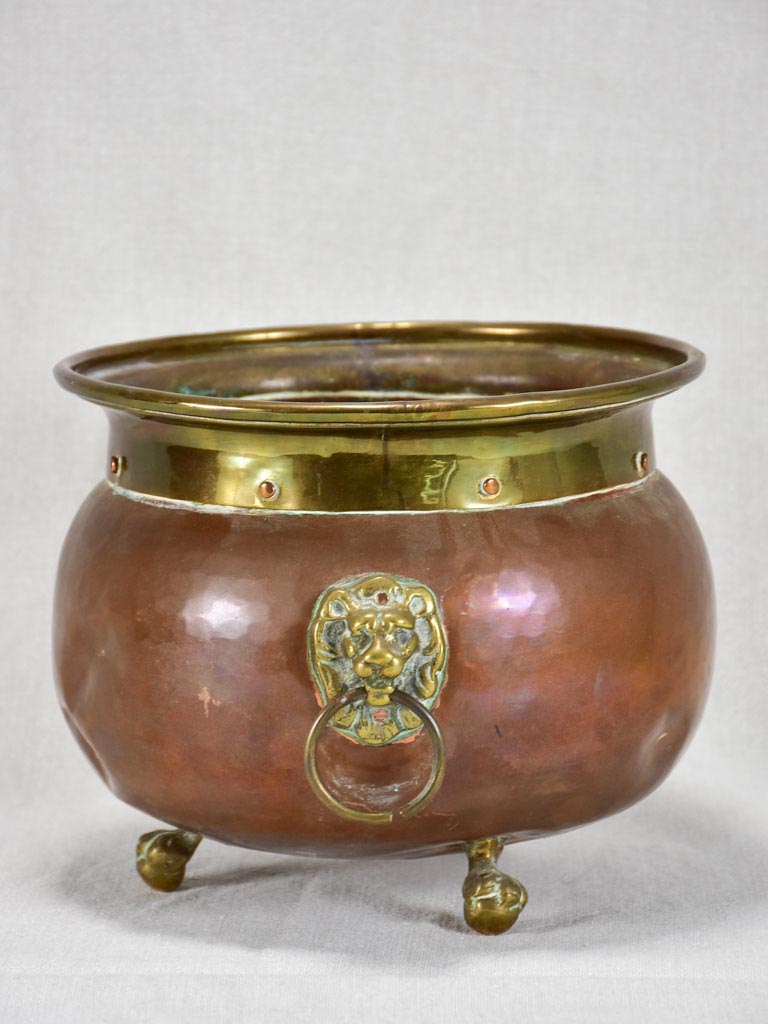 Antique Decorative Cachepot with Lion Figures