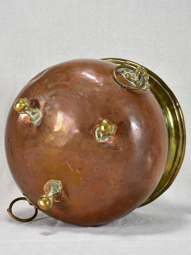 Worn Copper Cachepot with Unique Features