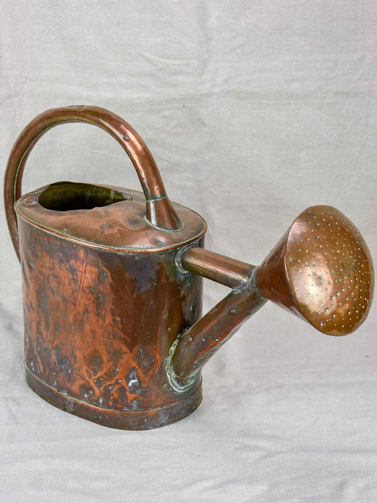 19th Century French copper watering can - oval