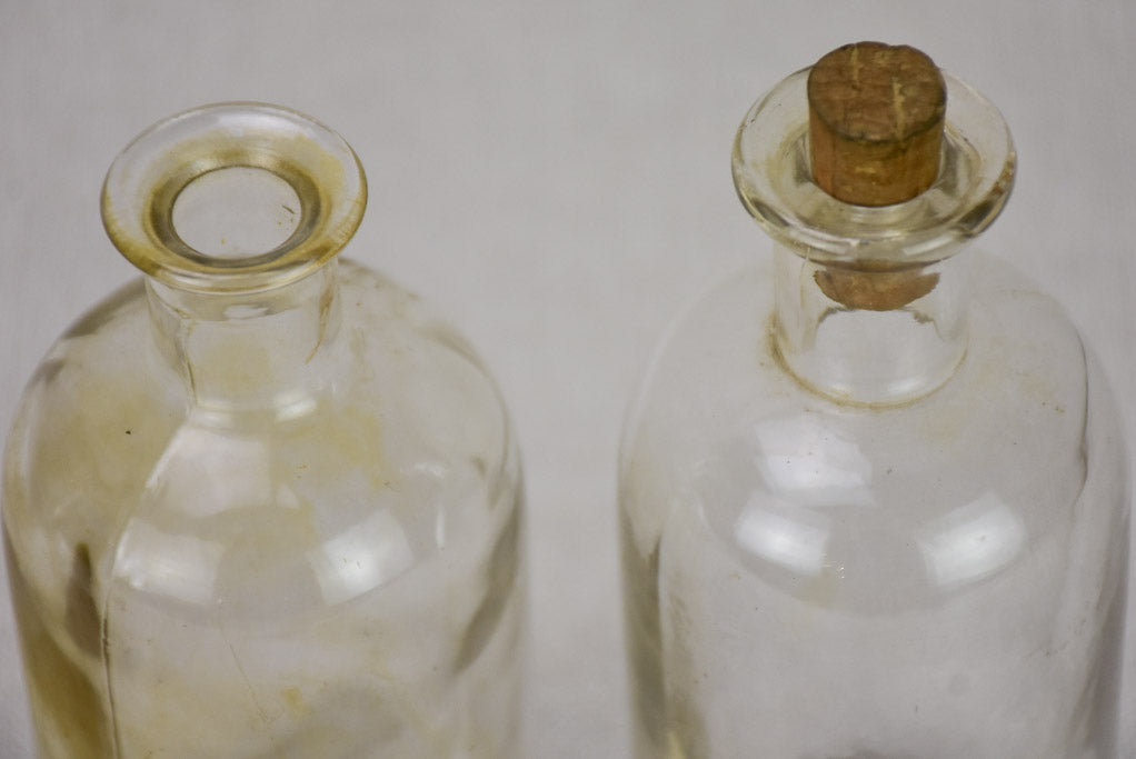 Collection of four small pharmacy flasks - 19th century blown glass