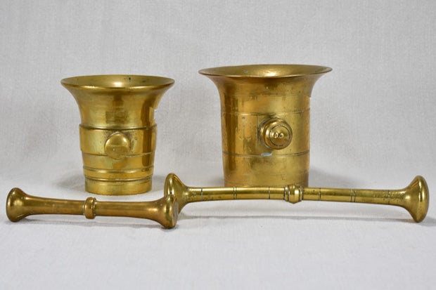 Two early twentieth-century bronze mortars and pestles