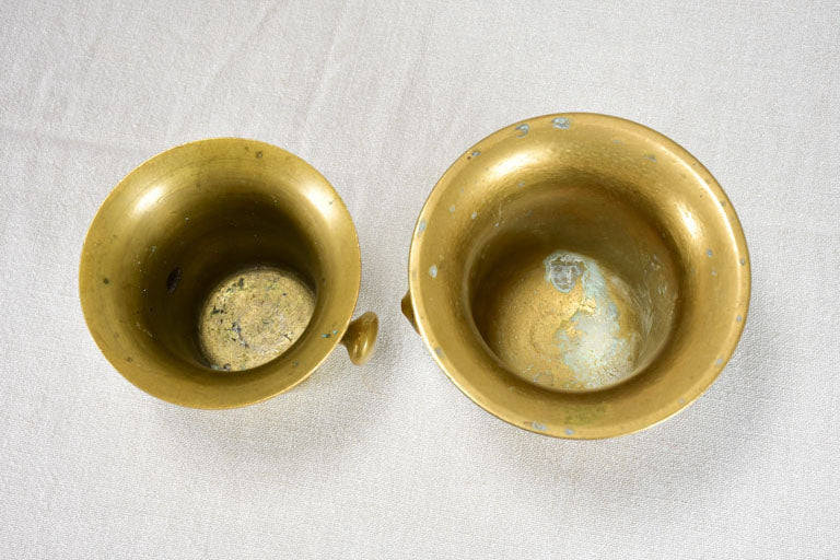 Two early twentieth-century bronze mortars and pestles