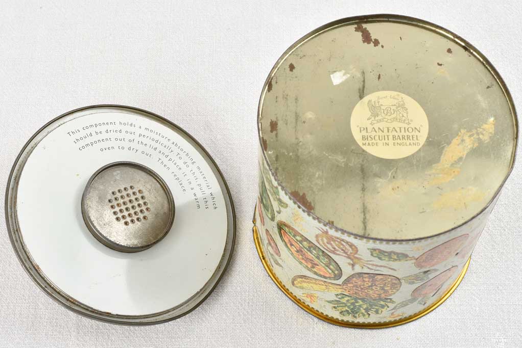 Vintage fruit and vegetable biscuit tin