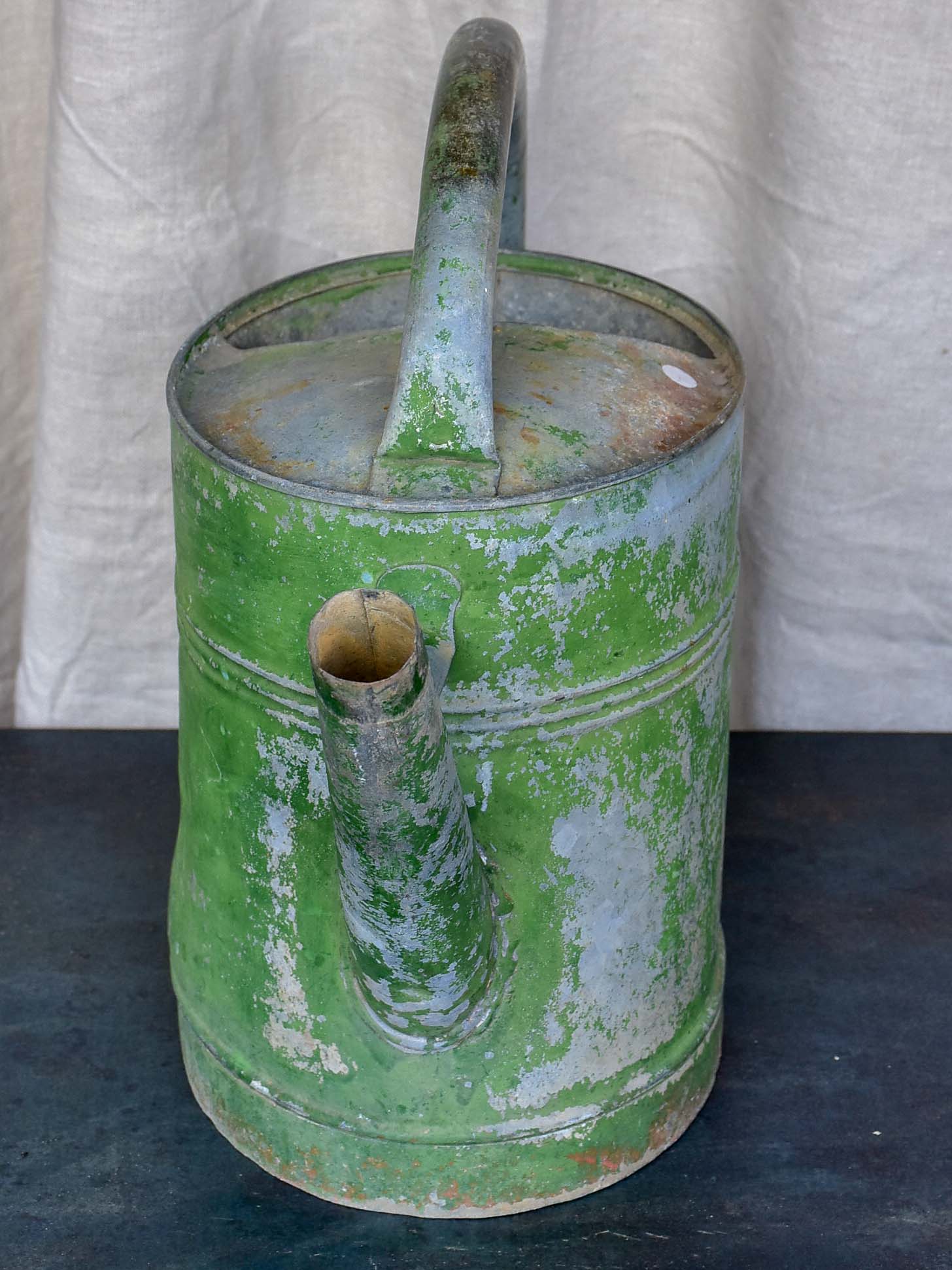 Early 20th Century watering can with green patina